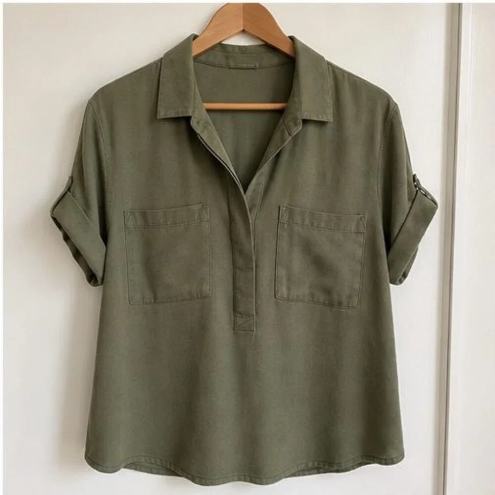 Charcoal V Neck Top